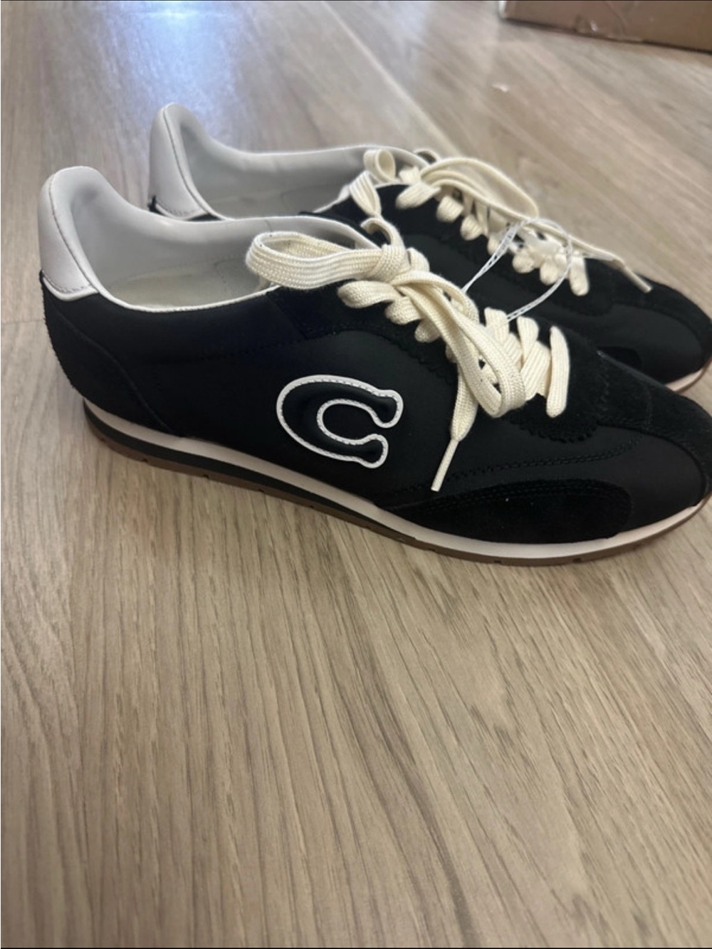 Coach Black and White Low-Top Runner Sneakers